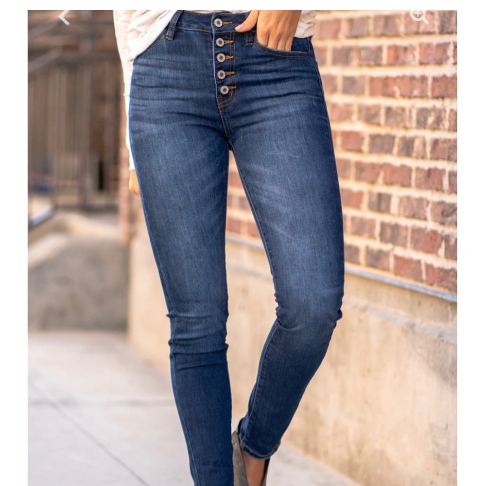 KanCan Atmore High Rise Button Fly Skinny